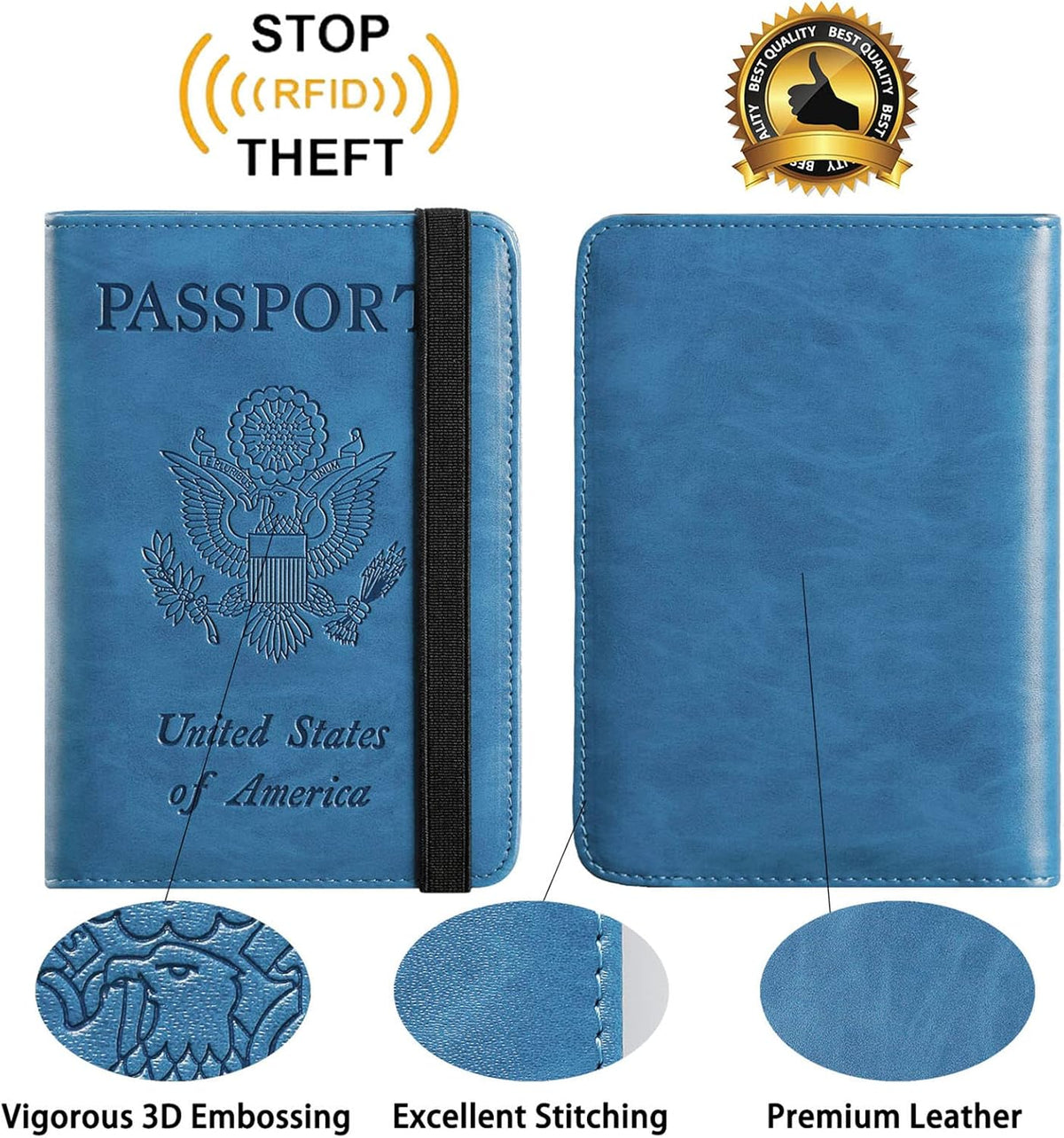 Passport Holder, Travel Essentials, Passport Cover, RFID Travel Wallet | Passport Wallet, Travel Accessories, RFID Blocking, Synthetic Leather Card Case, International Must Haves, For Women Men