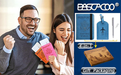 Passport Holder, Travel Essentials, Passport Cover, RFID Travel Wallet | Passport Wallet, Travel Accessories, RFID Blocking, Synthetic Leather Card Case, International Must Haves, For Women Men