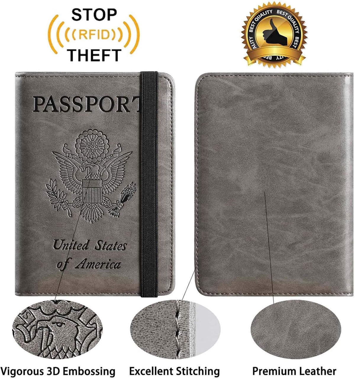 Passport Holder, Travel Essentials, Passport Cover, RFID Travel Wallet | Passport Wallet, Travel Accessories, RFID Blocking, Synthetic Leather Card Case, International Must Haves, For Women Men