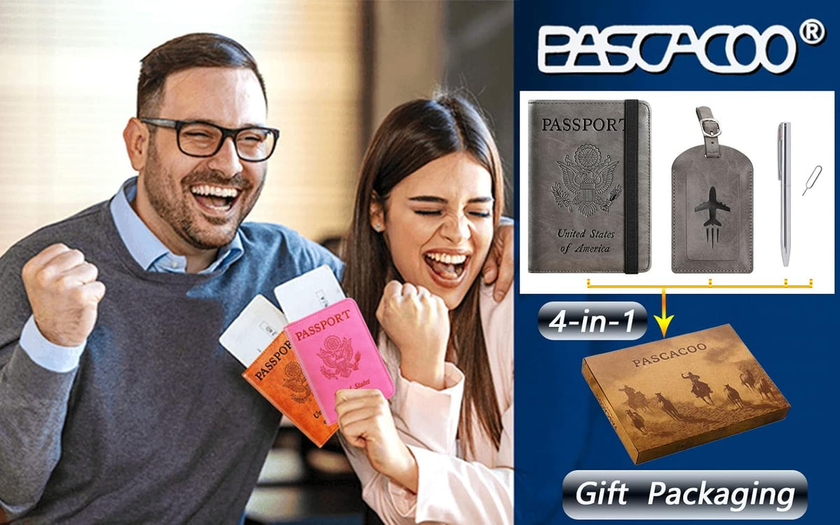 Passport Holder, Travel Essentials, Passport Cover, RFID Travel Wallet | Passport Wallet, Travel Accessories, RFID Blocking, Synthetic Leather Card Case, International Must Haves, For Women Men