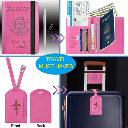 Passport Holder, Travel Essentials, Passport Cover, RFID Travel Wallet | Passport Wallet, Travel Accessories, RFID Blocking, Synthetic Leather Card Case, International Must Haves, For Women Men