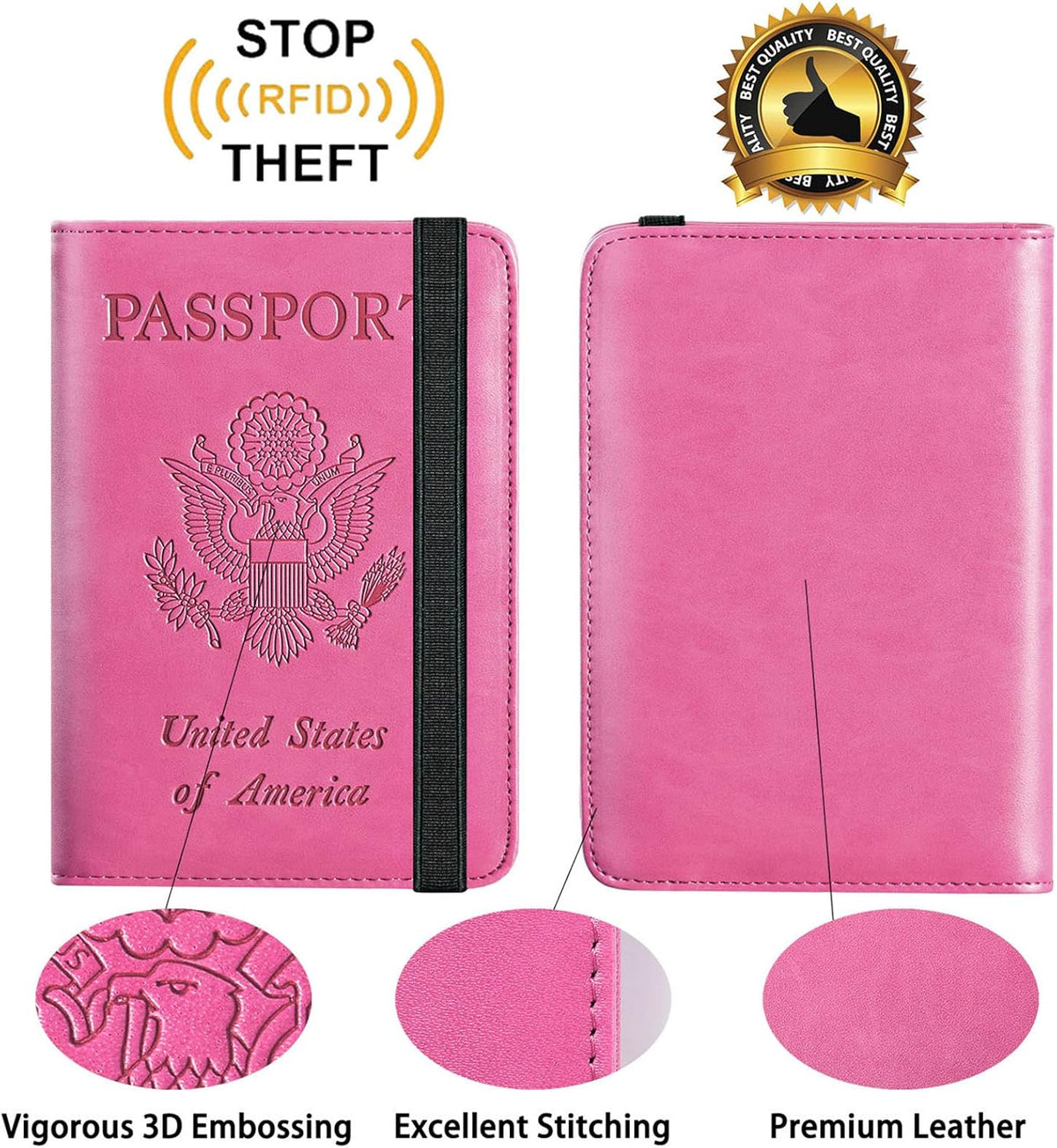 Passport Holder, Travel Essentials, Passport Cover, RFID Travel Wallet | Passport Wallet, Travel Accessories, RFID Blocking, Synthetic Leather Card Case, International Must Haves, For Women Men