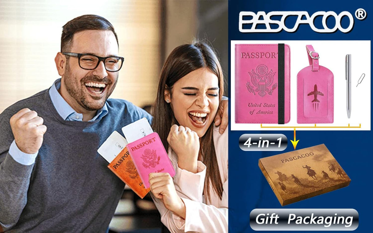 Passport Holder, Travel Essentials, Passport Cover, RFID Travel Wallet | Passport Wallet, Travel Accessories, RFID Blocking, Synthetic Leather Card Case, International Must Haves, For Women Men