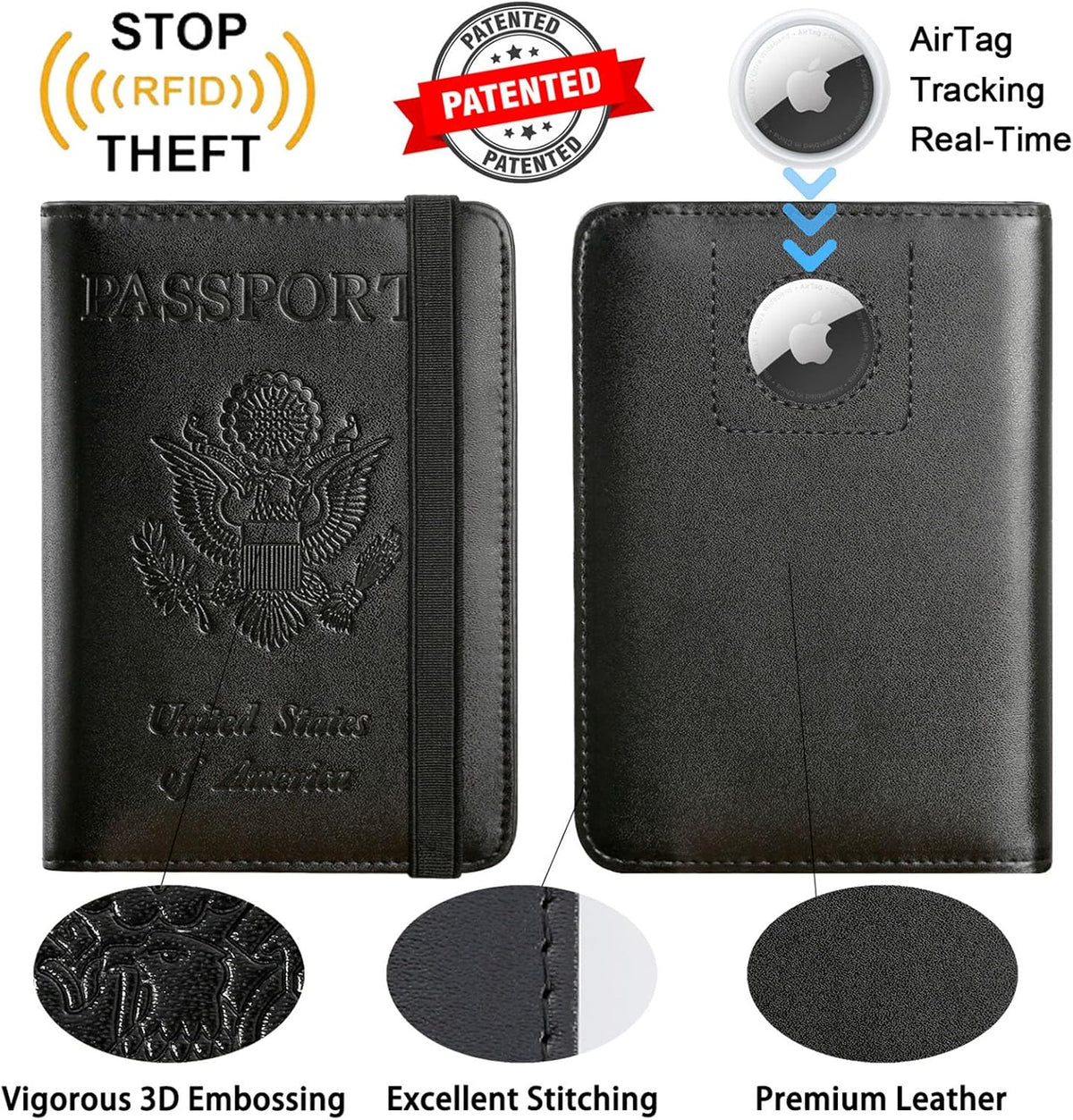 Passport Holder, Travel Essentials, Passport Cover, RFID Travel Wallet | Passport Wallet, Travel Accessories, RFID Blocking, Synthetic Leather Card Case, International Must Haves, For Women Men