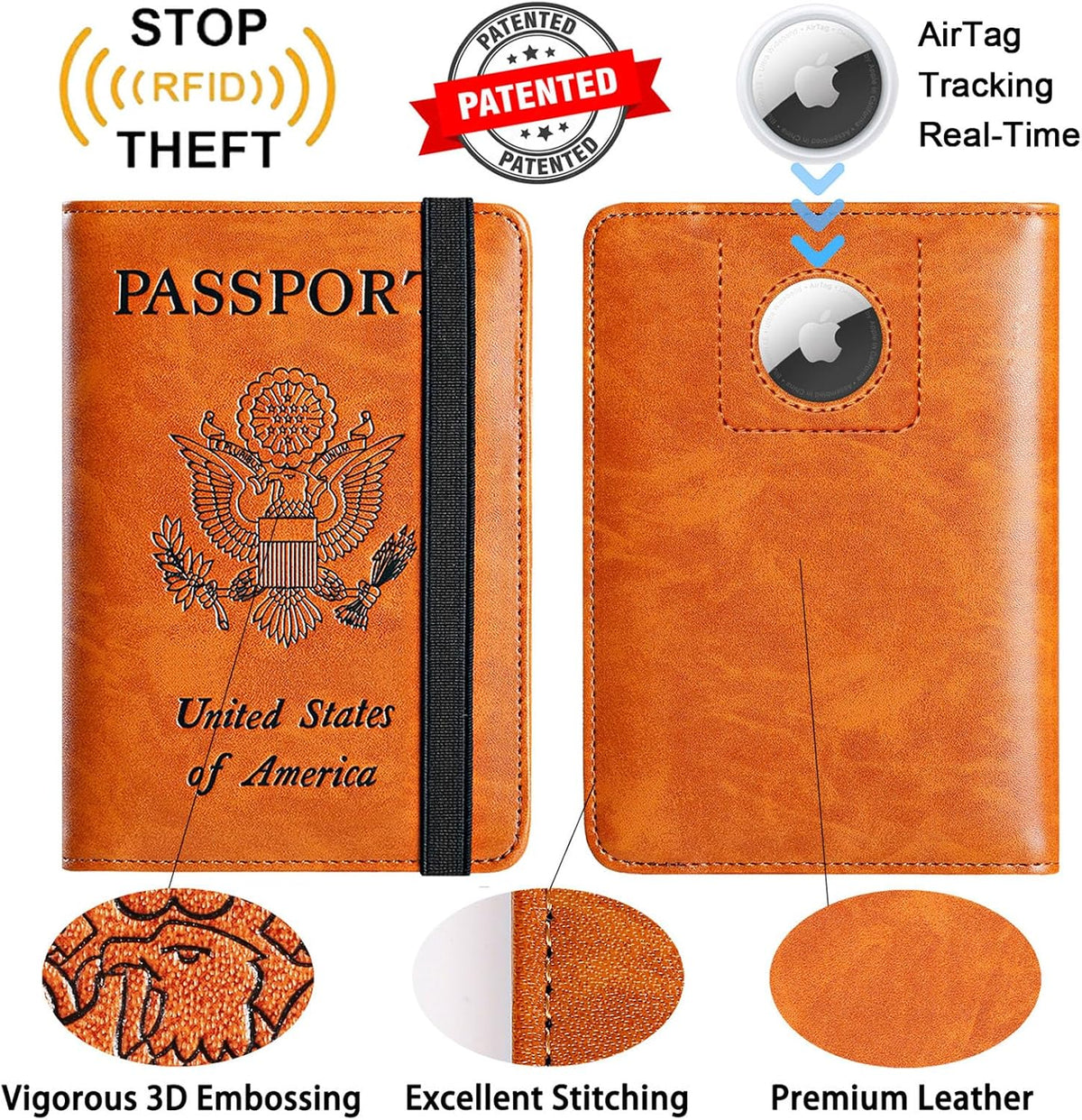 Passport Holder, Travel Essentials, Passport Cover, RFID Travel Wallet | Passport Wallet, Travel Accessories, RFID Blocking, Synthetic Leather Card Case, International Must Haves, For Women Men