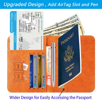 Passport Holder, Travel Essentials, Passport Cover, RFID Travel Wallet | Passport Wallet, Travel Accessories, RFID Blocking, Synthetic Leather Card Case, International Must Haves, For Women Men