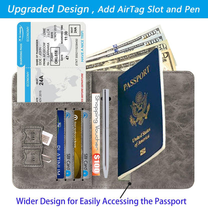 Passport Holder, Travel Essentials, Passport Cover, RFID Travel Wallet | Passport Wallet, Travel Accessories, RFID Blocking, Synthetic Leather Card Case, International Must Haves, For Women Men