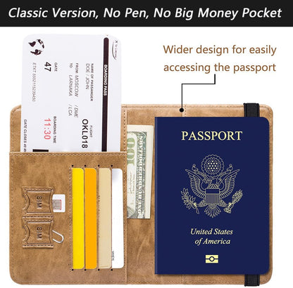 Passport Holder, Travel Essentials, Passport Cover, RFID Travel Wallet | Passport Wallet, Travel Accessories, RFID Blocking, Synthetic Leather Card Case, International Must Haves, For Women Men