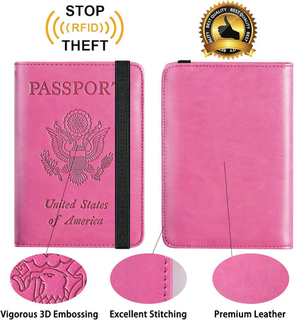 Passport Holder, Travel Essentials, Passport Cover, RFID Travel Wallet | Passport Wallet, Travel Accessories, RFID Blocking, Synthetic Leather Card Case, International Must Haves, For Women Men