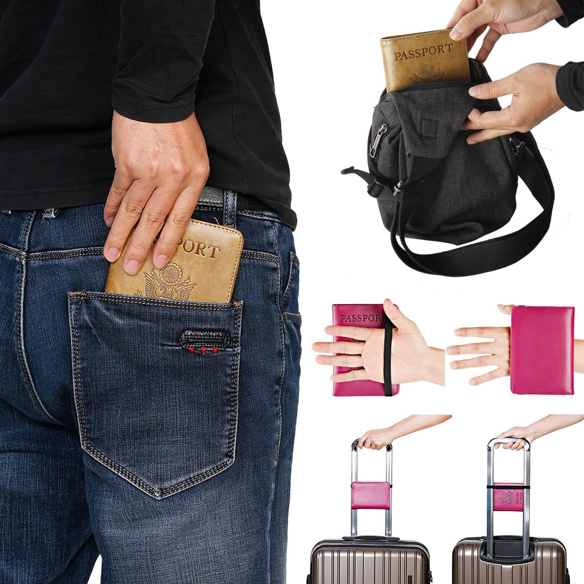 Passport Holder, Travel Essentials, Passport Cover, RFID Travel Wallet | Passport Wallet, Travel Accessories, RFID Blocking, Synthetic Leather Card Case, International Must Haves, For Women Men