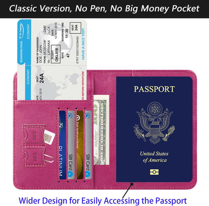 Passport Holder, Travel Essentials, Passport Cover, RFID Travel Wallet | Passport Wallet, Travel Accessories, RFID Blocking, Synthetic Leather Card Case, International Must Haves, For Women Men
