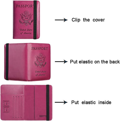 Passport Holder, Travel Essentials, Passport Cover, RFID Travel Wallet | Passport Wallet, Travel Accessories, RFID Blocking, Synthetic Leather Card Case, International Must Haves, For Women Men