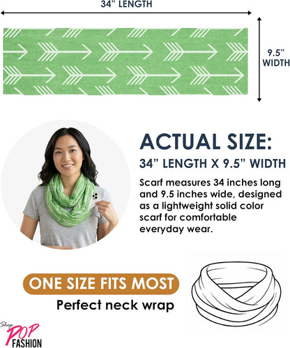 Infinity Scarf for Women - Lightweight Travel Scarf with Hidden Zipper Pocket - Arrow Pattern