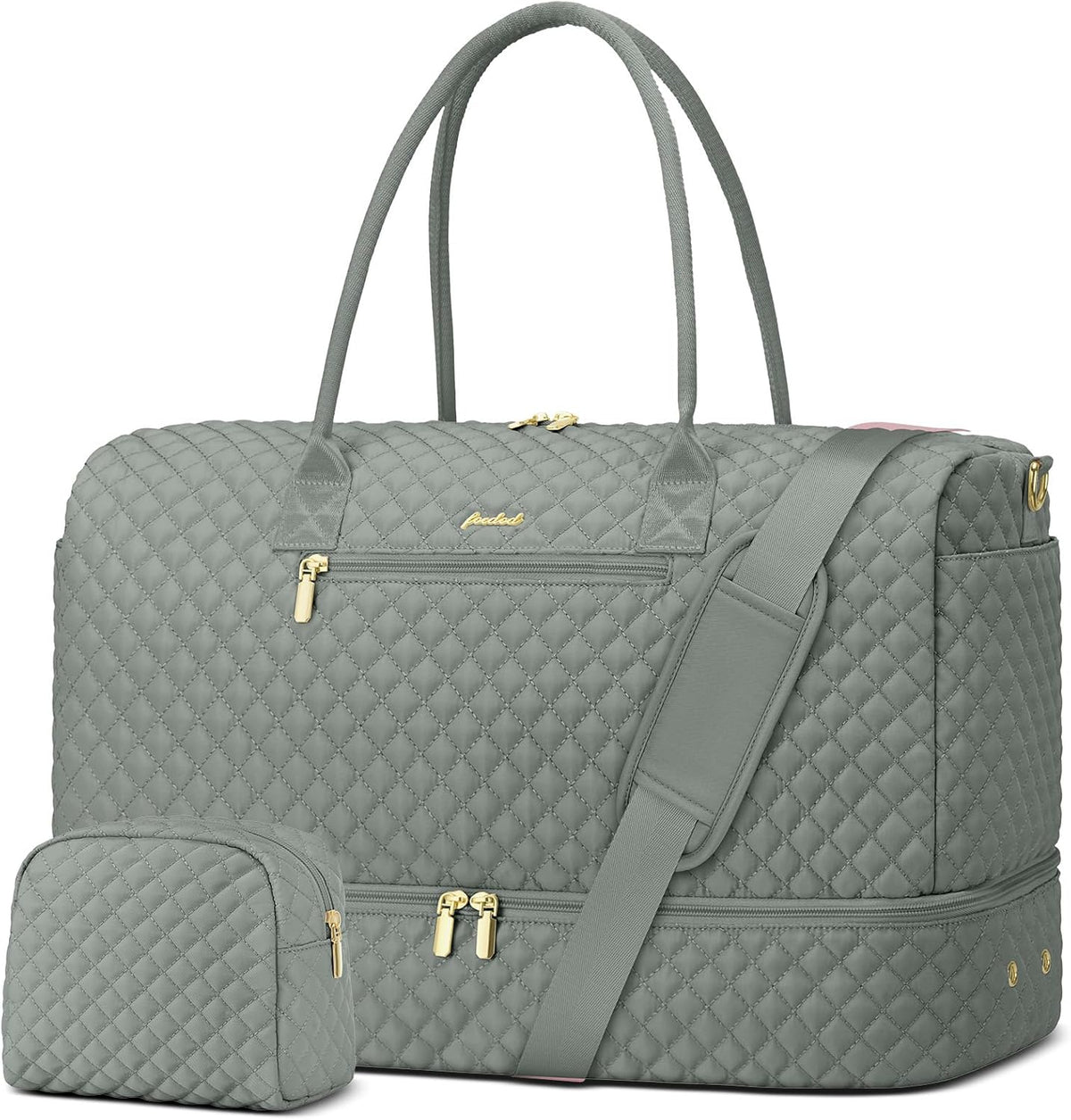 Travel Bag Weekender Bags for Women - Carry on Overnight Bag with Shoe Compartment Duffle Bag with Laptop Pocket Hospital Bag for Labor Delivery Gym Tote Bag with Toiletry Bag Black Brown