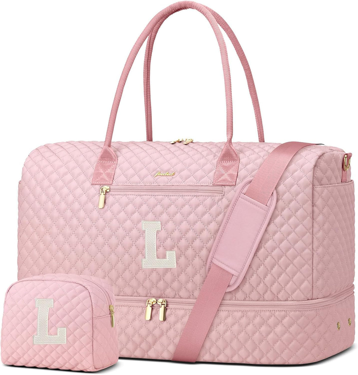 Travel Bag Weekender Bags for Women - Carry on Overnight Bag with Shoe Compartment Duffle Bag with Laptop Pocket Hospital Bag for Labor Delivery Gym Tote Bag with Toiletry Bag Black Brown