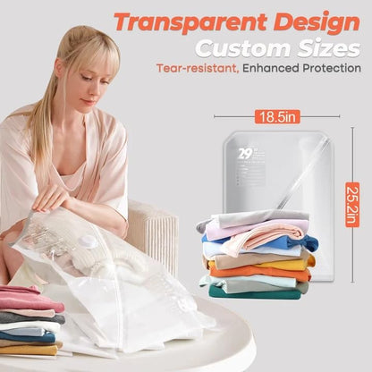 Vacuum Seal Bags for Clothing with Rechargeable Cordless Pump, 12 Pack Compression Packing Bags, Space Saver Storage for Seasonal Clothes Bedding Blanket Pillows Comforters Luggage Travel