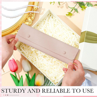 12 Pcs Necklace Travel Case No Tangle Portable Travel Necklace Organizer Microfiber Jewelry Pouch Storage Bag Bridesmaid Gifts for Women Wedding Bridal Shower Birthday (Pink)