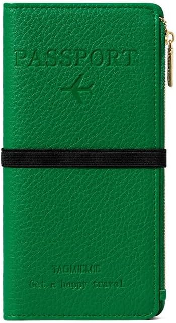 Passport Holder for Travel Women RFID Blocking Leather Passport Wallet Travel Document Organizer Pouch Bag, Slim Passport Cover Case with Zipper Cash Pocket Purse+Card Slots+ID Window, White