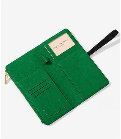Passport Holder for Travel Women RFID Blocking Leather Passport Wallet Travel Document Organizer Pouch Bag, Slim Passport Cover Case with Zipper Cash Pocket Purse+Card Slots+ID Window, White