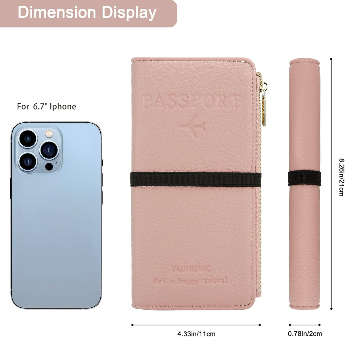 Passport Holder for Travel Women RFID Blocking Leather Passport Wallet Travel Document Organizer Pouch Bag, Slim Passport Cover Case with Zipper Cash Pocket Purse+Card Slots+ID Window, White
