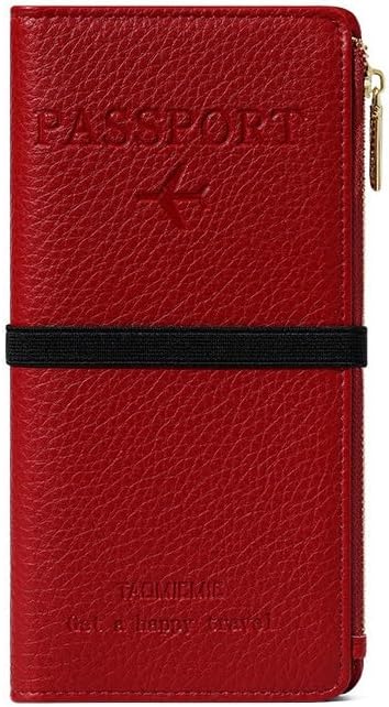 Passport Holder for Travel Women RFID Blocking Leather Passport Wallet Travel Document Organizer Pouch Bag, Slim Passport Cover Case with Zipper Cash Pocket Purse+Card Slots+ID Window, White