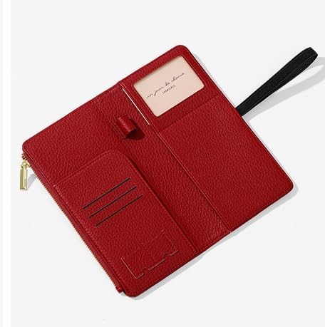 Passport Holder for Travel Women RFID Blocking Leather Passport Wallet Travel Document Organizer Pouch Bag, Slim Passport Cover Case with Zipper Cash Pocket Purse+Card Slots+ID Window, White