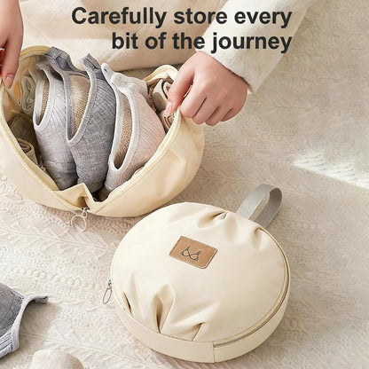 Lingerie Storage Bag Set, Multi-compartment Travel Underwear Organizer Bag, Travel Underwear Packing Cube for Women – Portable Luggage Organizer, Lingerie Bags for Storage (White)