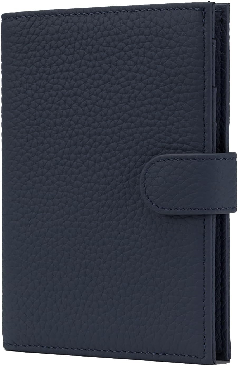 RFID Slim Passport Holder for Man & Women, Compact Leather Passport Wallet with Card Holders SIM Slots, Zippered Coins Pocket and Cash Holder Travel Passport Cover Case, Dark Blue