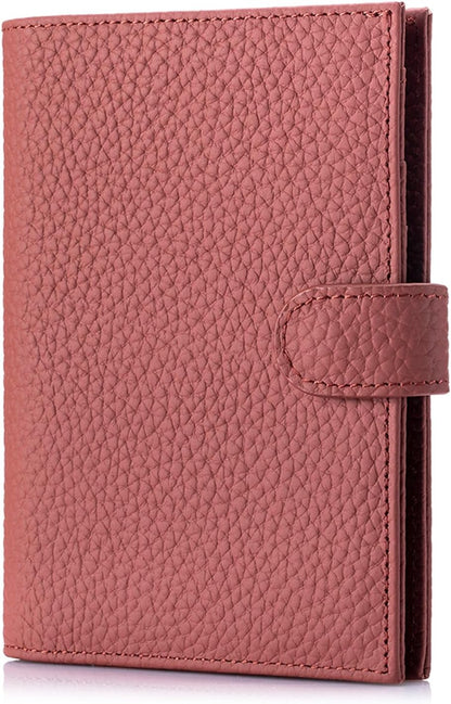 RFID Slim Passport Holder for Man & Women, Compact Leather Passport Wallet with Card Holders SIM Slots, Zippered Coins Pocket and Cash Holder Travel Passport Cover Case, Dark Blue