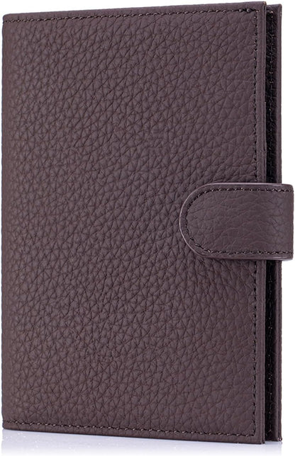 RFID Slim Passport Holder for Man & Women, Compact Leather Passport Wallet with Card Holders SIM Slots, Zippered Coins Pocket and Cash Holder Travel Passport Cover Case, Dark Blue