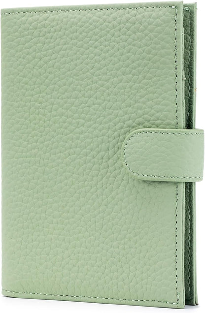 RFID Slim Passport Holder for Man & Women, Compact Leather Passport Wallet with Card Holders SIM Slots, Zippered Coins Pocket and Cash Holder Travel Passport Cover Case, Dark Blue