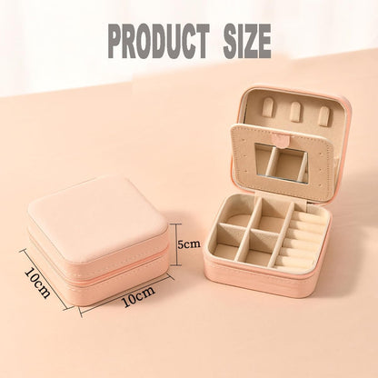 Compact And Secure Jewelry Boxes For Women Small Jewelris Box For Travel Portable Case With Lock And Key Beautiful Jewelry Organizer And Storage Solution (Pink bu, B)