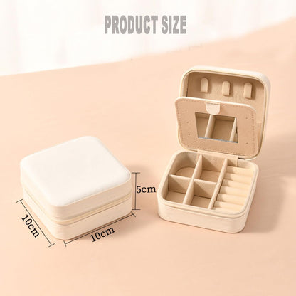 Compact And Secure Jewelry Boxes For Women Small Jewelris Box For Travel Portable Case With Lock And Key Beautiful Jewelry Organizer And Storage Solution (Pink bu, B)