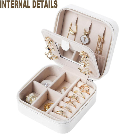 Compact And Secure Jewelry Boxes For Women Small Jewelris Box For Travel Portable Case With Lock And Key Beautiful Jewelry Organizer And Storage Solution (Pink bu, B)