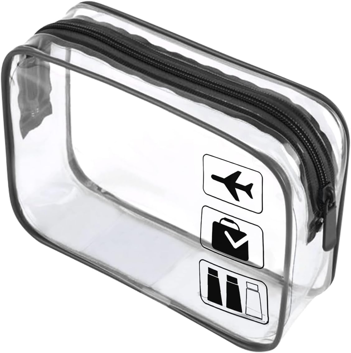 Clear Travel Toiletry Bag TSA Approved Quart Size Travel Bag Airport Carry On Liquid Cosmetic Pouch Clear Shower Bag Transparent Security Toiletry Bags (Pink)