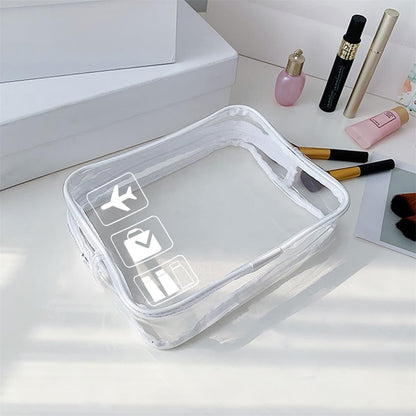 Clear Travel Toiletry Bag TSA Approved Quart Size Travel Bag Airport Carry On Liquid Cosmetic Pouch Clear Shower Bag Transparent Security Toiletry Bags (Pink)