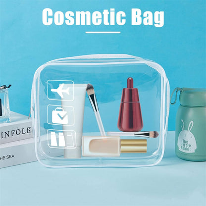 Clear Travel Toiletry Bag TSA Approved Quart Size Travel Bag Airport Carry On Liquid Cosmetic Pouch Clear Shower Bag Transparent Security Toiletry Bags (Pink)