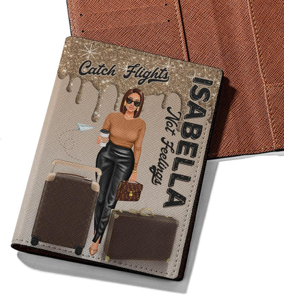 Personalized Name with Custom Woman Leather Passport Wallet Fun Unique Gift for Traveler Custom Travel Accessory Passport Holder Gift for Girl Traveling Lover 75
