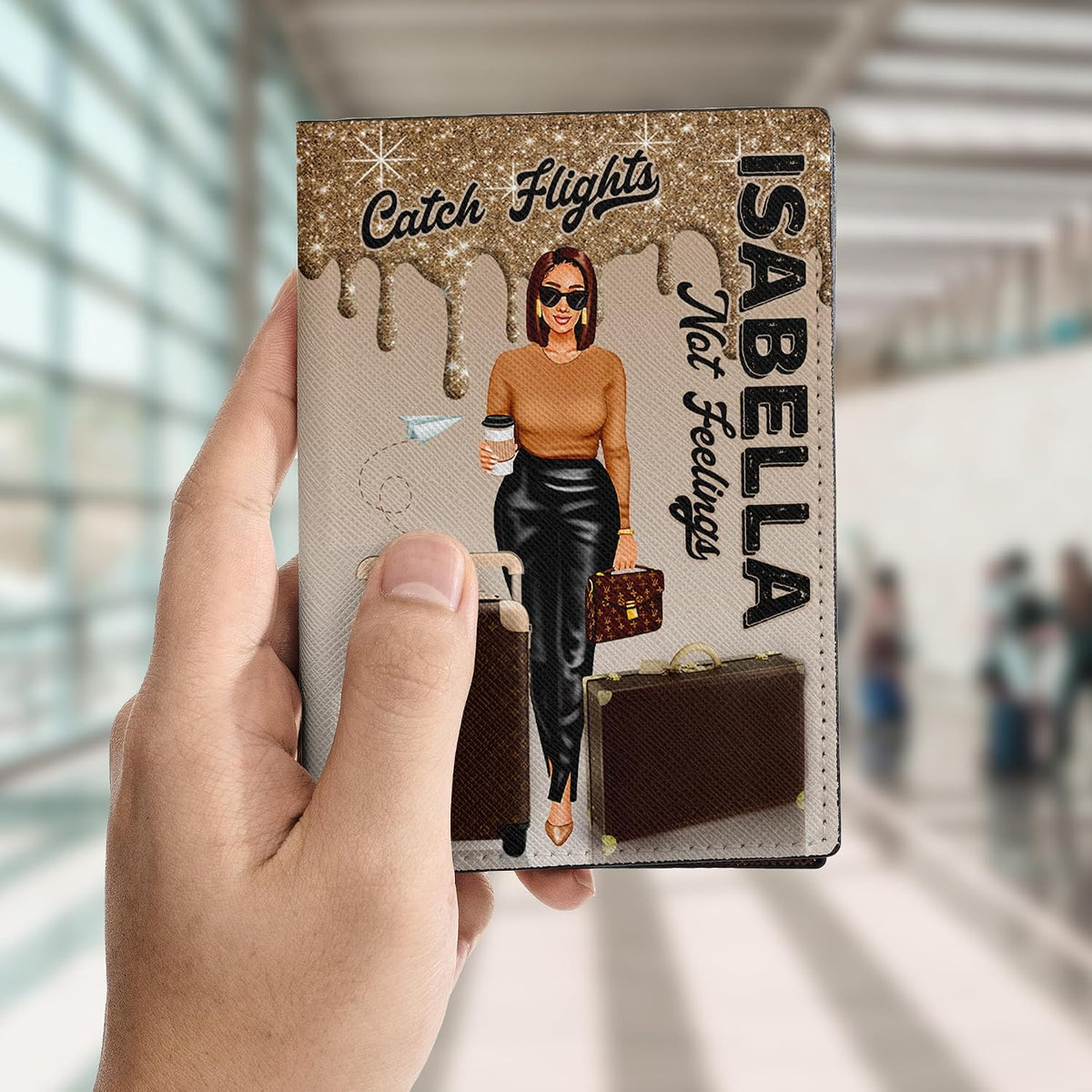 Personalized Name with Custom Woman Leather Passport Wallet Fun Unique Gift for Traveler Custom Travel Accessory Passport Holder Gift for Girl Traveling Lover 75