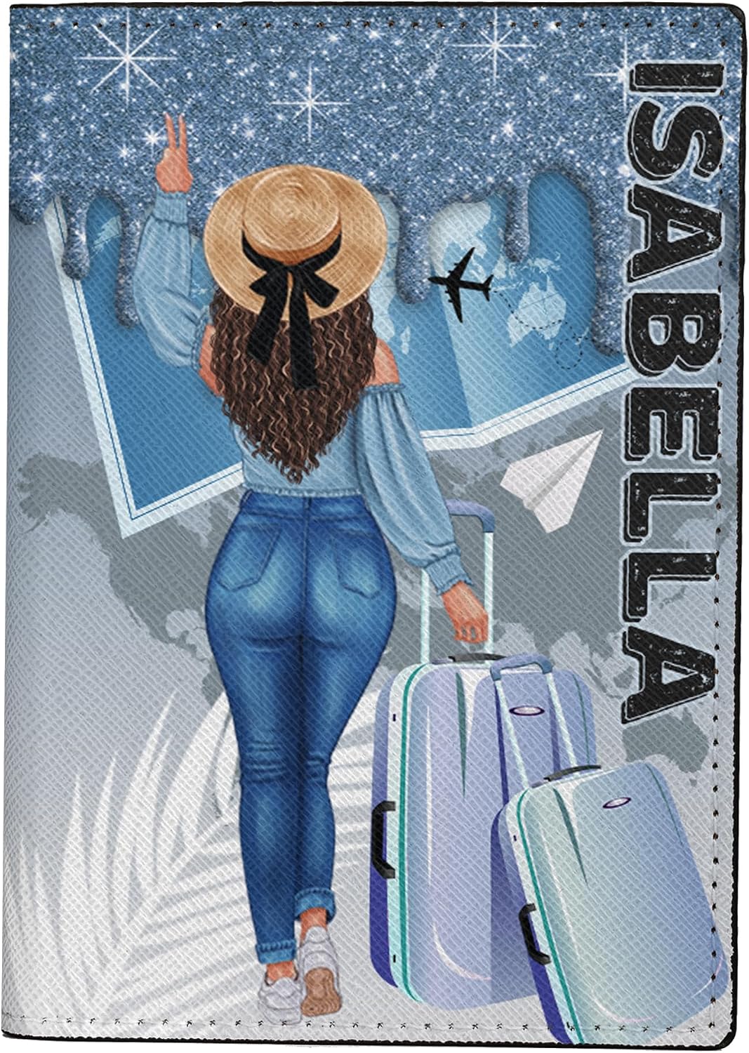 Personalized Name with Custom Woman Leather Passport Wallet Fun Unique Gift for Traveler Custom Travel Accessory Passport Holder Gift for Girl Traveling Lover 75
