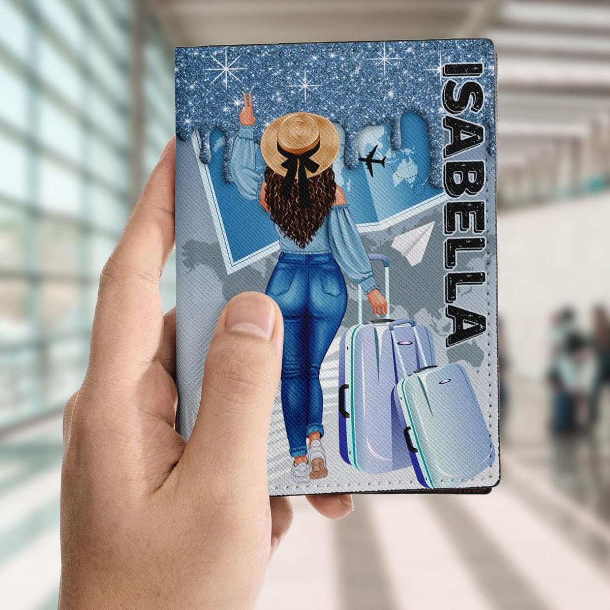 Personalized Name with Custom Woman Leather Passport Wallet Fun Unique Gift for Traveler Custom Travel Accessory Passport Holder Gift for Girl Traveling Lover 75