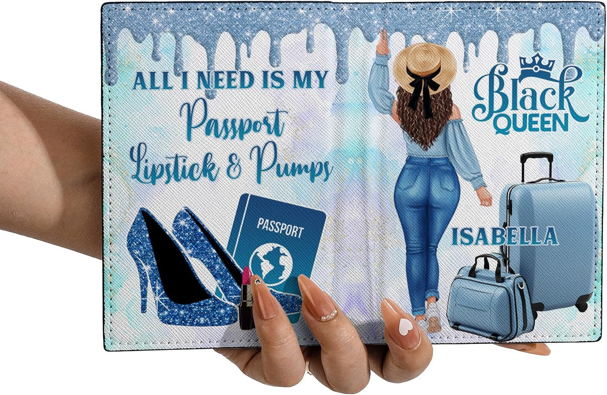 Personalized Name with Custom Woman Leather Passport Wallet Fun Unique Gift for Traveler Custom Travel Accessory Passport Holder Gift for Girl Traveling Lover 75