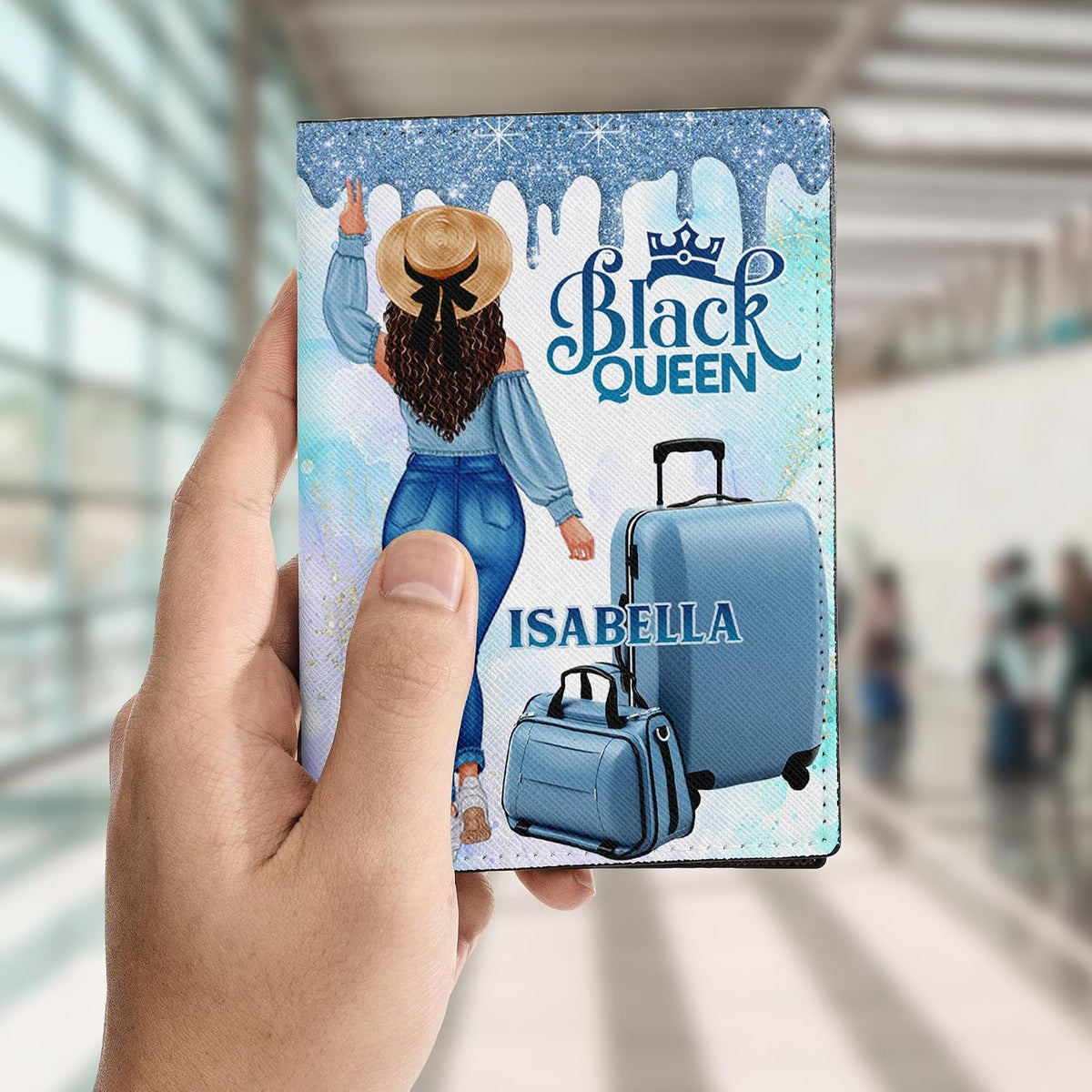 Personalized Name with Custom Woman Leather Passport Wallet Fun Unique Gift for Traveler Custom Travel Accessory Passport Holder Gift for Girl Traveling Lover 75
