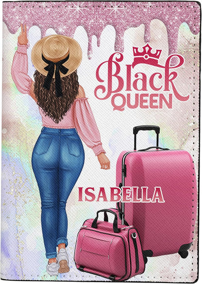Personalized Name with Custom Woman Leather Passport Wallet Fun Unique Gift for Traveler Custom Travel Accessory Passport Holder Gift for Girl Traveling Lover 75