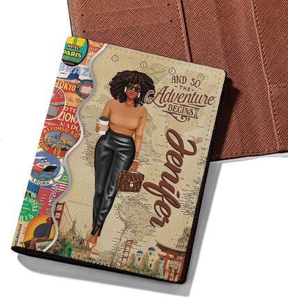 Personalized Name with Custom Woman Leather Passport Wallet Fun Unique Gift for Traveler Custom Travel Accessory Passport Holder Gift for Girl Traveling Lover 75