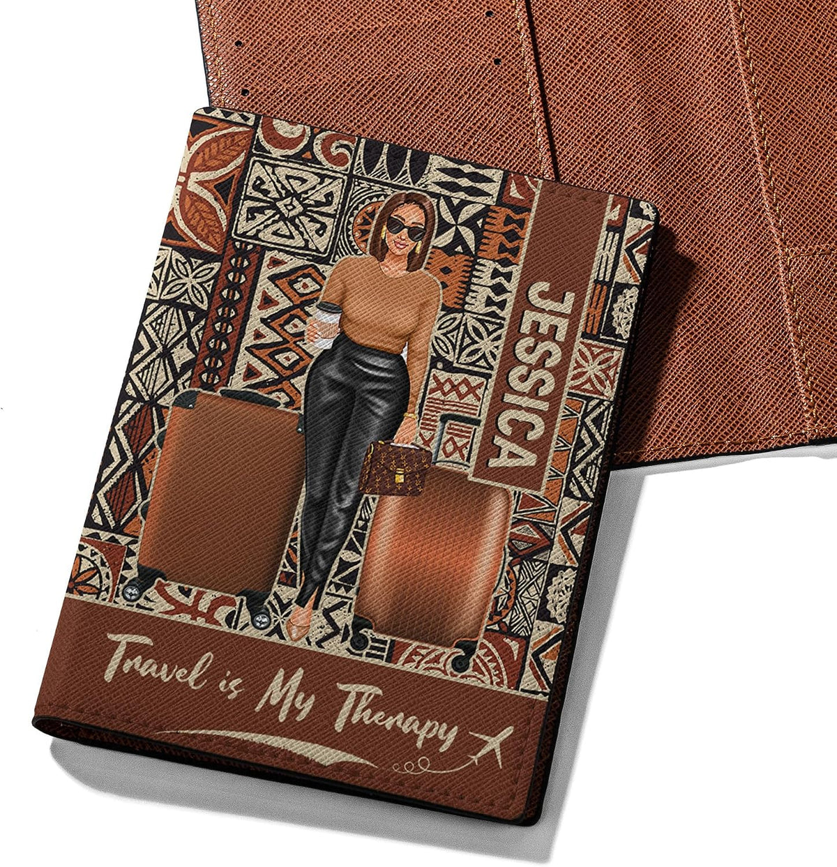 Personalized Name with Custom Woman Leather Passport Wallet Fun Unique Gift for Traveler Custom Travel Accessory Passport Holder Gift for Girl Traveling Lover 75