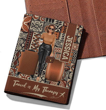 Personalized Name with Custom Woman Leather Passport Wallet Fun Unique Gift for Traveler Custom Travel Accessory Passport Holder Gift for Girl Traveling Lover 75