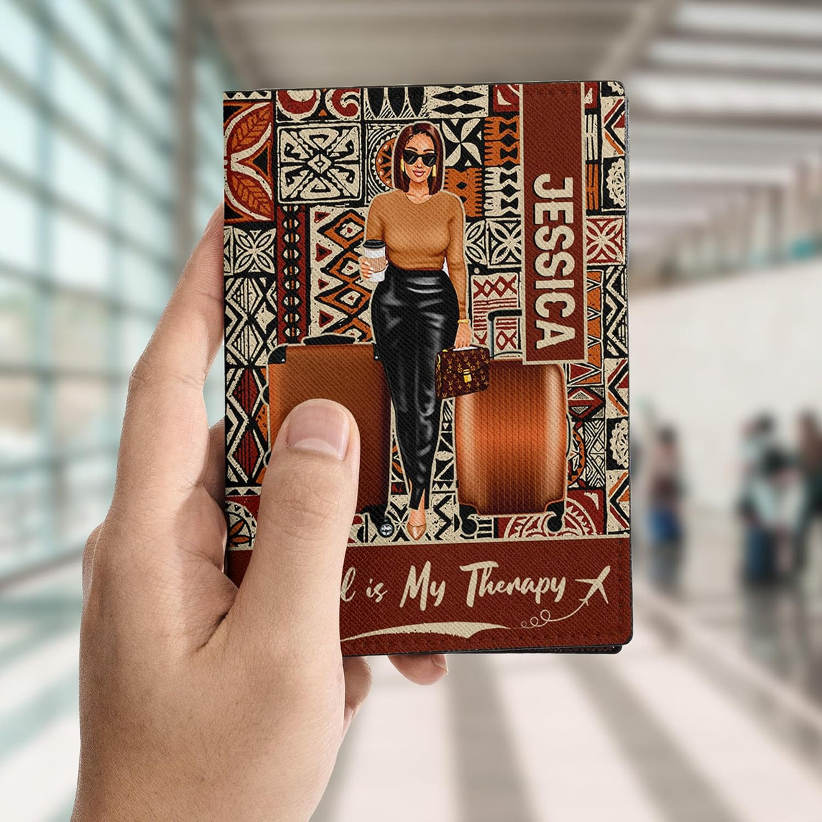 Personalized Name with Custom Woman Leather Passport Wallet Fun Unique Gift for Traveler Custom Travel Accessory Passport Holder Gift for Girl Traveling Lover 75