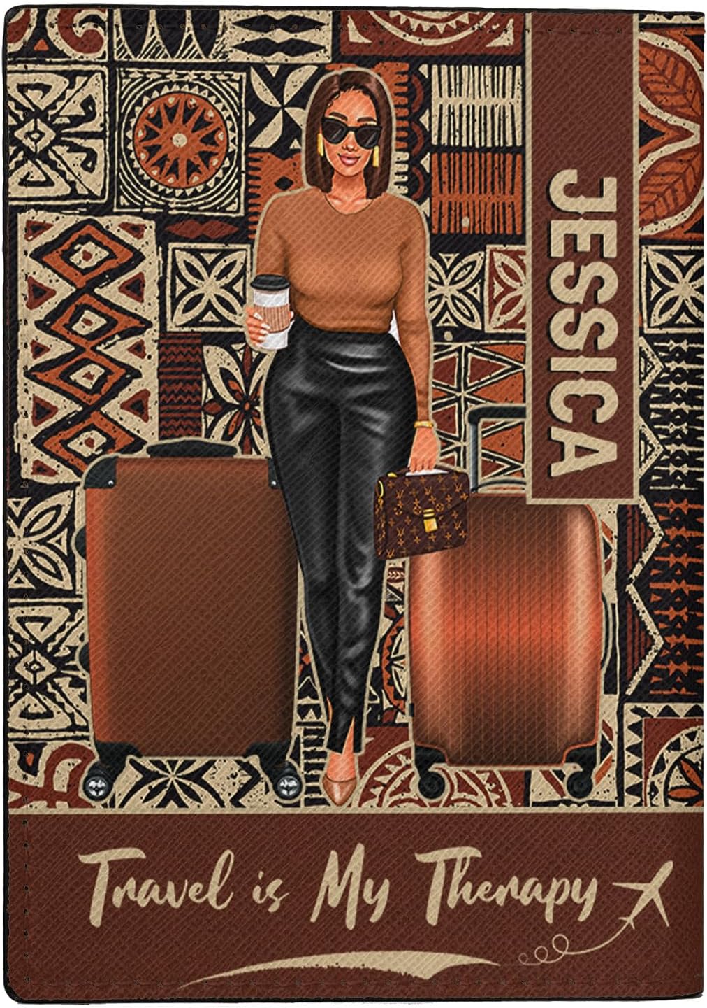 Personalized Name with Custom Woman Leather Passport Wallet Fun Unique Gift for Traveler Custom Travel Accessory Passport Holder Gift for Girl Traveling Lover 75