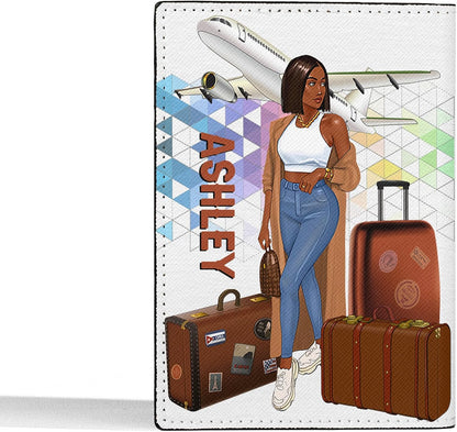 Personalized Name with Custom Woman Leather Passport Wallet Fun Unique Gift for Traveler Custom Travel Accessory Passport Holder Gift for Girl Traveling Lover 75